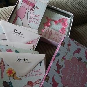 Shoe.box stationary metal box with 20.cards